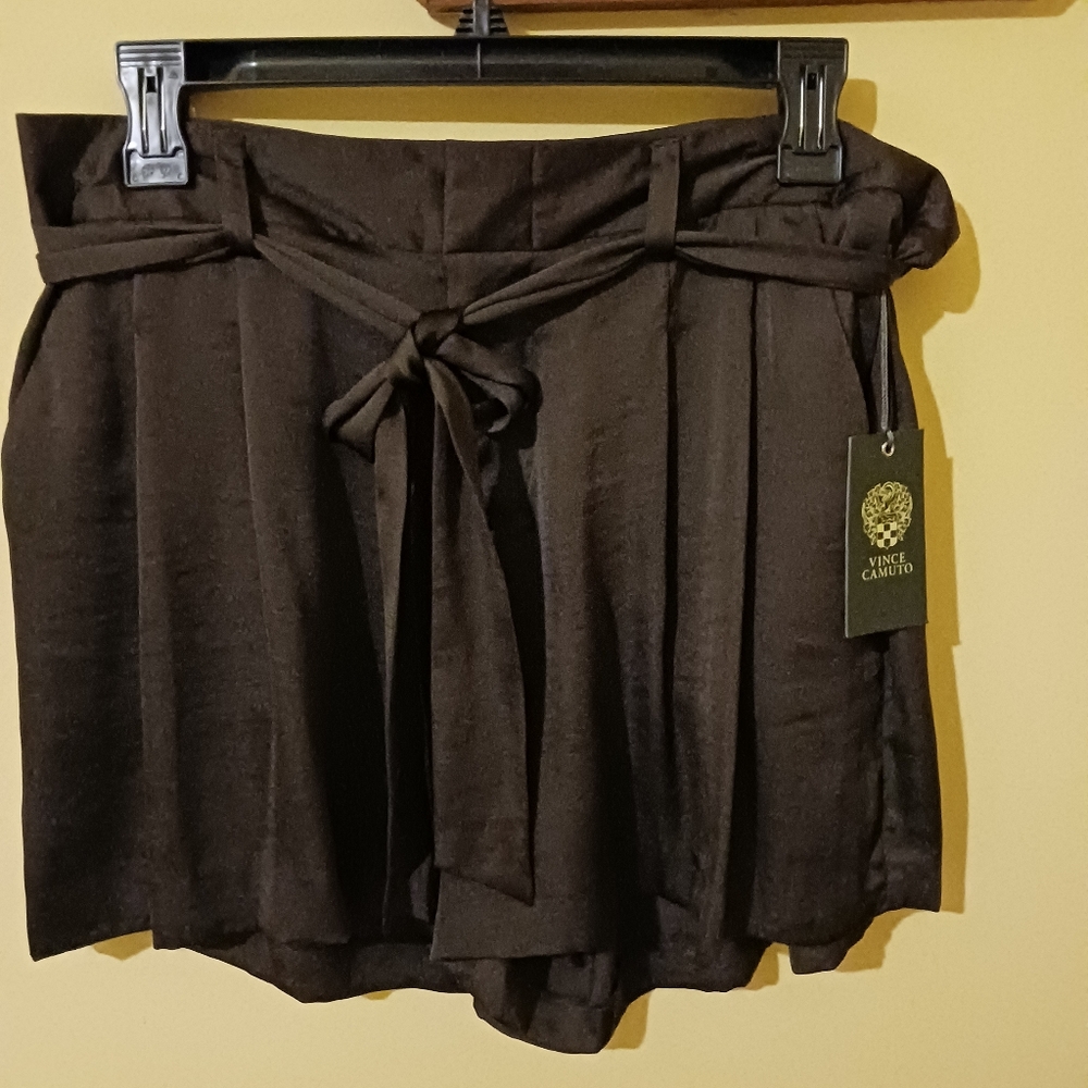 Vince Camuto Chocolate Brown Satin Shorts Size 8
